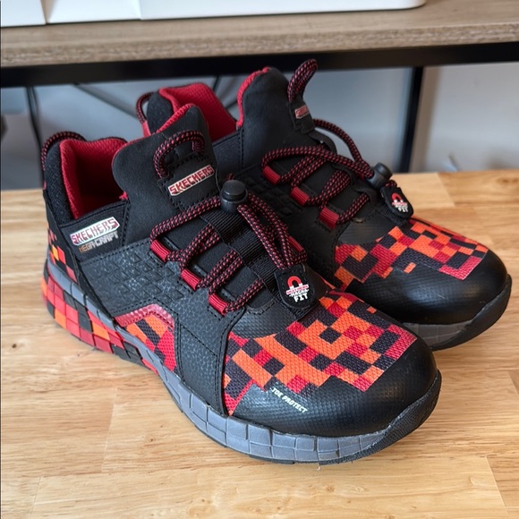 Skechers Other - Skechers Black and Red Sneakers with Digital Design